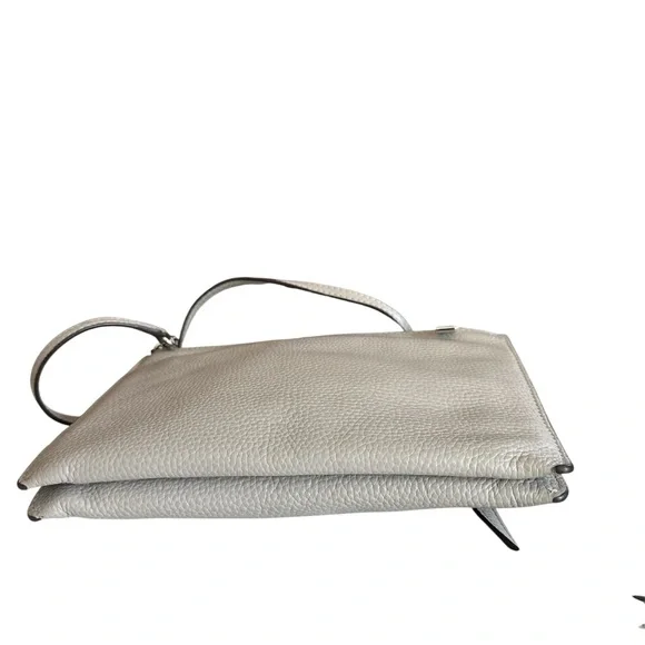 Michael Kors Gray Pebble Leather Crossbody Bag - Picture 3 of 4